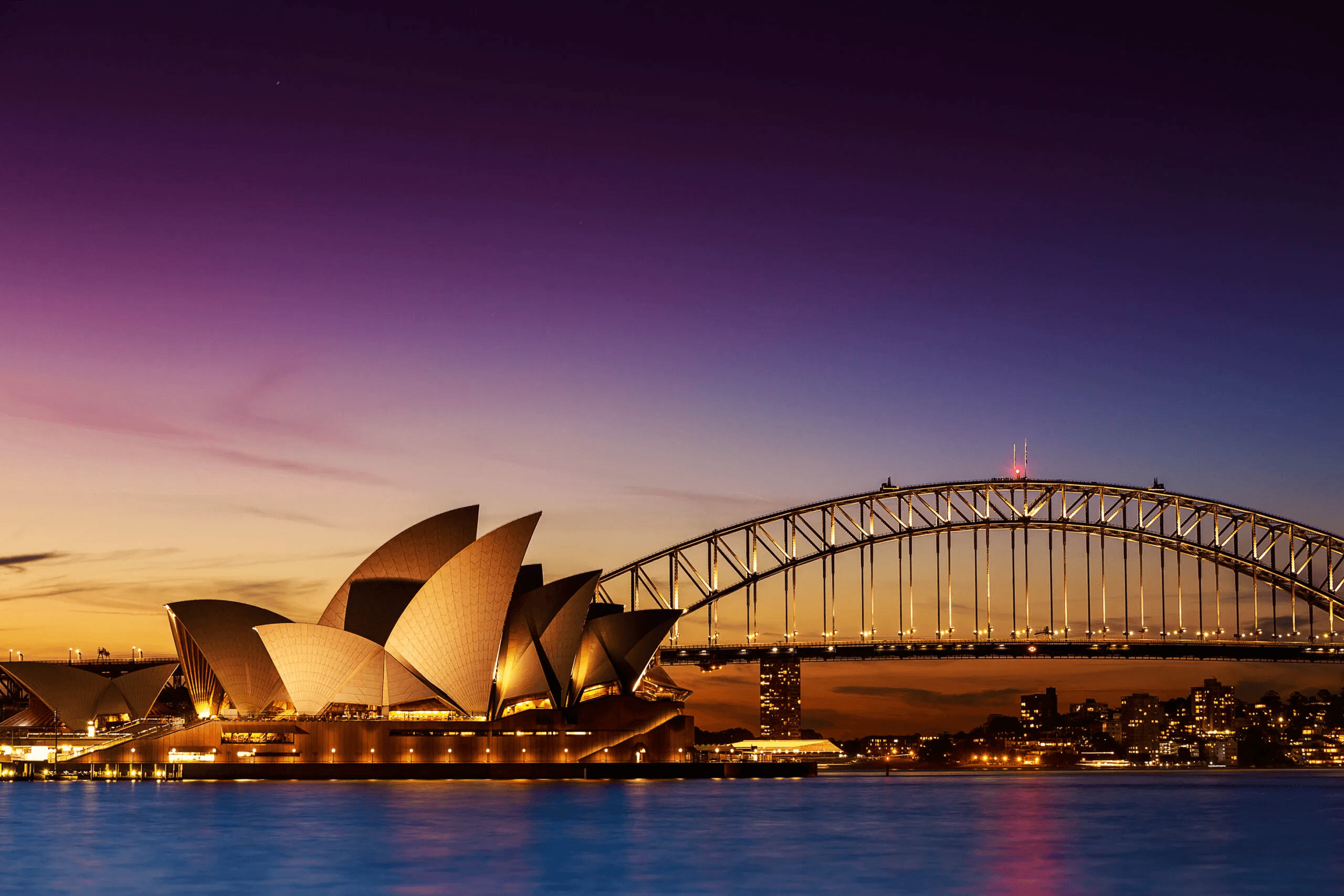 Sydney skyline at night